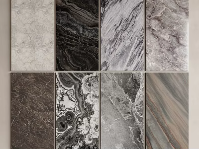 Marble Background Wall Featuring Various Natural Textures And Patterns For Interior Design 3d model