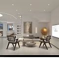 Modern Interior Design Featuring Future Themed Decor Sofa Chairs Lighting Coffee Table And TV