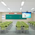 modern classroom 3d model