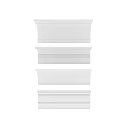 White Architectural Decorative Components Including Cornice Molding And Detailed Profiles