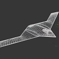 Camouflage Stealth Fighter Jet Flying Through Cloudy Sky With Flying Wing Design