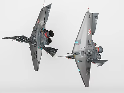 Two Advanced Fighter Jets 3D Render With Sleek Gray Design Twin Engines And Aerodynamic Wings 3d model