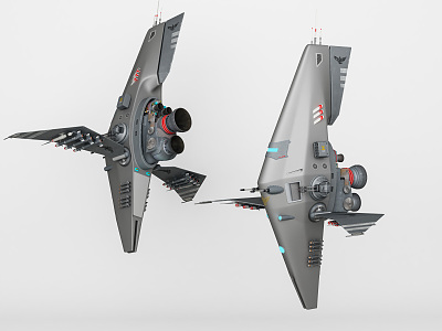 Modern Fighter Flying Fish Jet Fighter 3d model