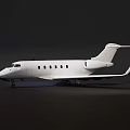 White Passenger Airplane Model Featuring Detailed Wings And Fuselage On Black Background