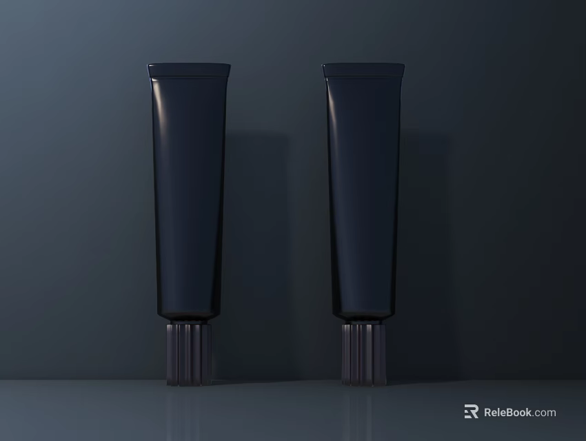 Black Hardware Tools Tube Containers With Metal Caps On Gray Surface Dark Background 3d model 