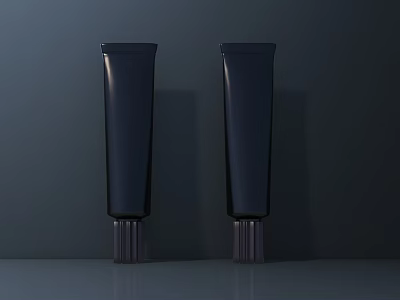 Black Hardware Tools Tube Containers With Metal Caps On Gray Surface Dark Background 3d model