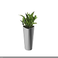 Two Potted Plants With Lush Green Leaves In White Tall Planters