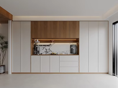 Modern Sideboard Cabinet Water Dispenser Coffee Machine Jewelry Ornaments 3d model