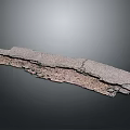 Damaged Asphalt Road Surface Sample With Cracks And Layered Texture On Grey Background