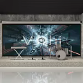 Bar Clear Bar Stage Rock Instruments 3d model