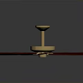 Decorative Electric Ceiling Fan with Wooden Blades and Golden Center