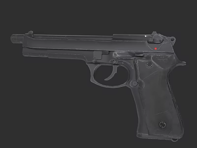 Modern Black Handgun Design With Barrel Trigger Grip And Safety 3d model