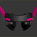 Gaming Headphones With Black Body Pink Accents Modern Design Reflective Finish Dark Background