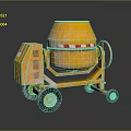 Orange Mobile Concrete Mixer With Mixing Drum And Wheels For Construction
