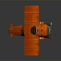 Vintage Orange Biplane Toy Model With Cosmic Aviation Design Elements