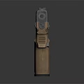 Modern Tactical Pistol with Brown Textured Grip and Black Metal Frame