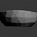 Gray Oval Textured Washbasin with Granular Surface and Reflective Base for Modern Bathroom Design