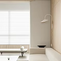 Minimalist Modern Living And Dining Room Interior With Wooden Furniture Sofa And Pendant Light