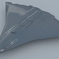 Gray Stealth Fighter Jet with Flying Wing Design and Smooth Surface 3d model