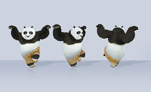 Modern game character Kung Fu Panda Po 3d model