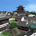 Traditional Chinese Pavilion in Scenic Garden with Pond Water Features and Greenery