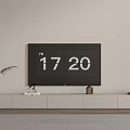 Modern TV Stand With Flat Screen TV Green Plant And Decorations In Living Room