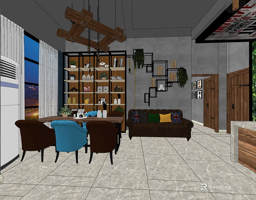 Modern Hair Beauty Salon Interior With Open Design And Styling Equipment 3d model 