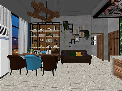 Modern Hair Beauty Salon Interior With Open Design And Styling Equipment 3d model