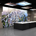 Modern Exhibition Hall With South China Sea Cooperation Theme Display And Digital Screens