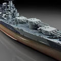 Battleship Deck Featuring Large Main Cannons Barrels And Deck Equipment Details