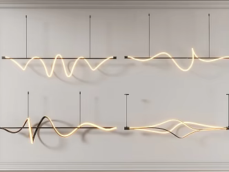 Light Luxury Creative Chandelier Simple Household Long Chandelier Modern Simple Restaurant Chandelier 3d model