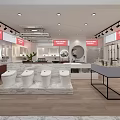 Modern Bathroom Specialty Store Interior With Toilets Sinks And Display Counters 3d model