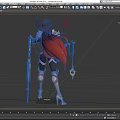 Fantasy Female Game Character With Red Hair Horned Hat Armor Outfit Bow And Staff