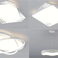 Modern Stylish Ceiling Lights With Sleek Geometric Shapes And Circular Ring Designs 3d model