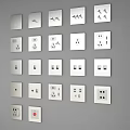 Switch switch socket panel combination 3d model