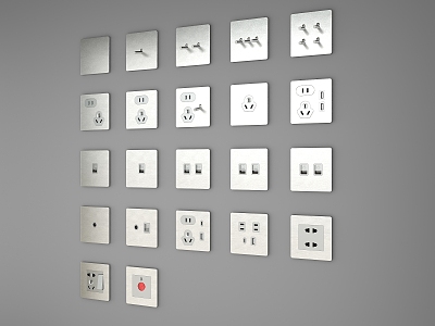 Switch switch socket panel combination 3d model