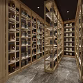 Modern Specialty Store Interior With Wooden Shelves Glass Display Cases Marble Floor And Products