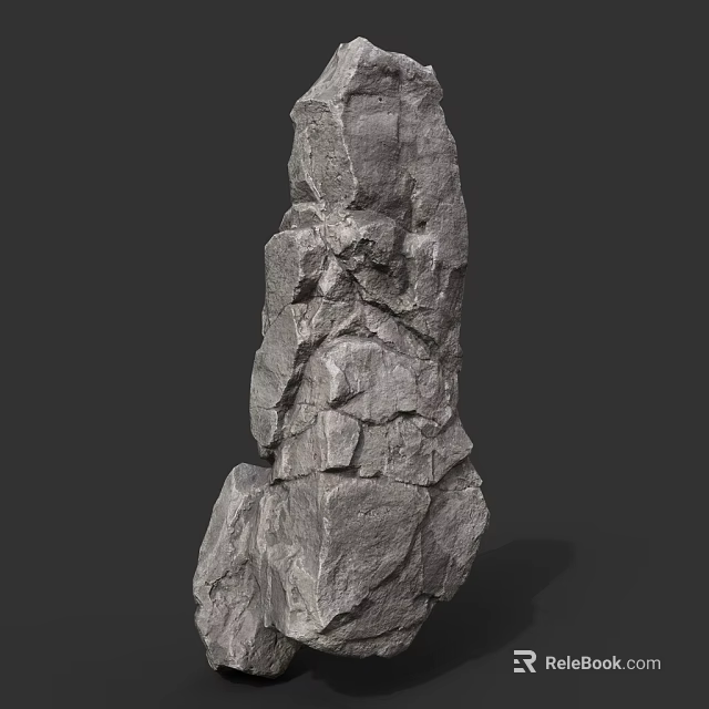Natural Decorative Stone For Garden With Rough Texture And Irregular Stacked Shape 3d model 