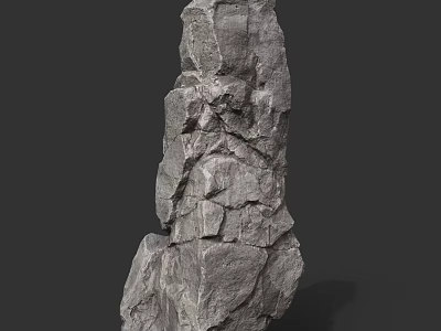 Natural Decorative Stone For Garden With Rough Texture And Irregular Stacked Shape 3d model