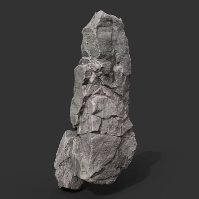 Natural Decorative Stone For Garden With Rough Texture And Irregular Stacked Shape 3d model