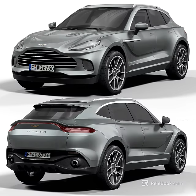 Aston Martin Grey SUV With Modern Luxury Sporty Sleek Design And Alloy Wheels 3d model 