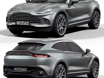Aston Martin Grey SUV With Modern Luxury Sporty Sleek Design And Alloy Wheels 3d model
