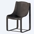 Stylish Black Leather Leisure Chair with Metal Frame Modern Minimalist Design