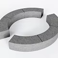 Modern Public Chair With Circular Gray Block Structure And Fabric Material 3d model