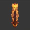 Detailed Fierce Hyena Character With Yellow Red Flaming Spotted Texture