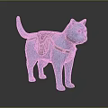 Blue Cat Like Creature Sculpture Featuring Green Cloth Saddle And White Ornament Details