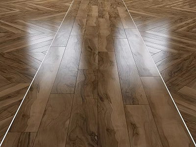 Elegant Herringbone Wooden Floor With Shiny Surface And Natural Wood Grain 3d model