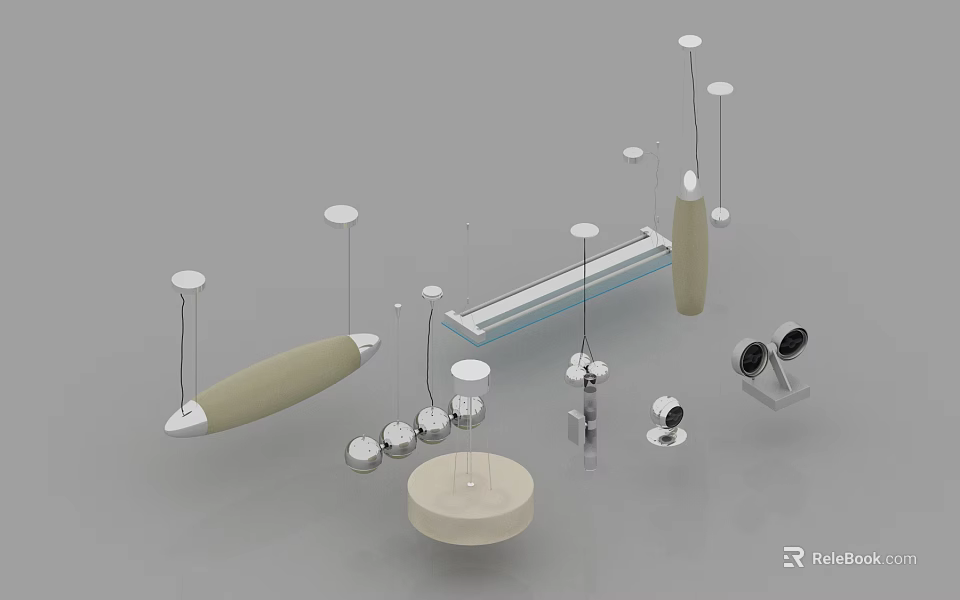 Modern Lighting Combinations With Pendant Lights Wall Sconces And Sleek Design 3d model