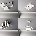 Modern Geometric Ceiling Mounted Lighting Combinations With Sleek Contemporary Design Styles 3d model