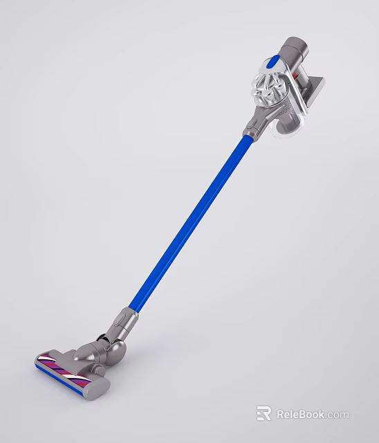 Modern Household Vacuum Cleaner With Blue Rod And Ergonomic Cleaning Design 3d model 